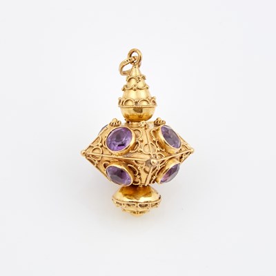 Lot 452 - Gold and Stone Pendant, 18K 9 dwt. all