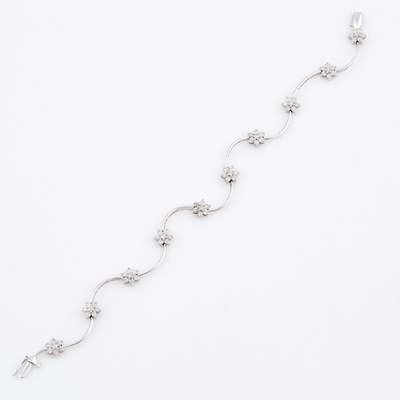 Lot 460 - Diamond Flexible Bracelet, 70 diamonds about 2.00 cts., 14K 5 dwt.