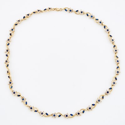 Lot 476 - Gold and Stone Necklace, 14K 11 dwt. all