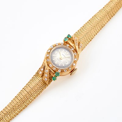 Lot 516 - Ladys Diamond and Stone Bracelet Watch, 17 Jewels,18K 17 dwt. all
