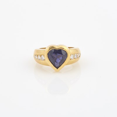 Lot 557 - Diamond and Stone Ring, 18K 5 dwt., all