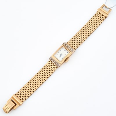 Lot 612 - Ladys Diamond Bracelet Watch, 17 Jewels, Swiss, 14K 21 dwt. all