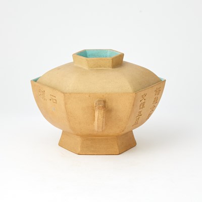 Lot 663 - A Chinese Glazed Pottery Censer and Cover