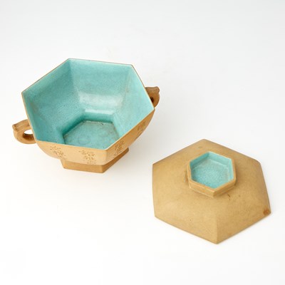 Lot 663 - A Chinese Glazed Pottery Censer and Cover