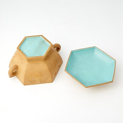 Lot 663 - A Chinese Glazed Pottery Censer and Cover