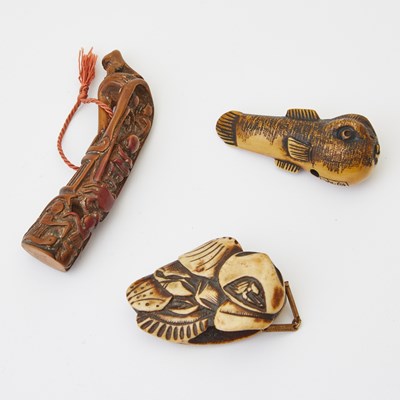 Lot 784 - Three Japanese Netsuke