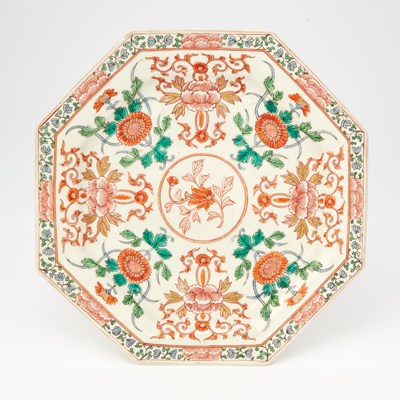 Lot 589 - A Chinese Enameled Porcelain Hexagonal Dish