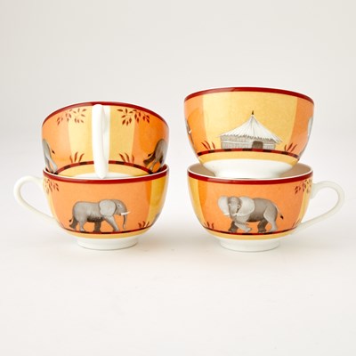 Lot 363 - Hermes "Africa" Pattern Porcelain Partial Tea Set