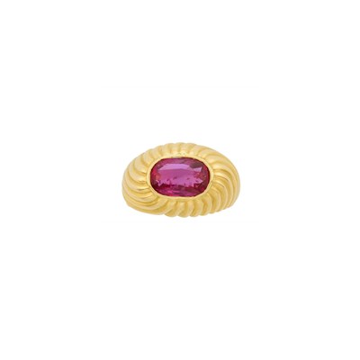 Lot 32 - Monture Cartier Gold and Ruby Ring, France