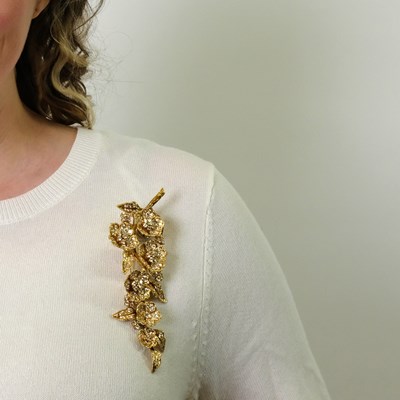 Lot 218 - Boucheron Paris Gold and Diamond Corsage Clip-Brooch