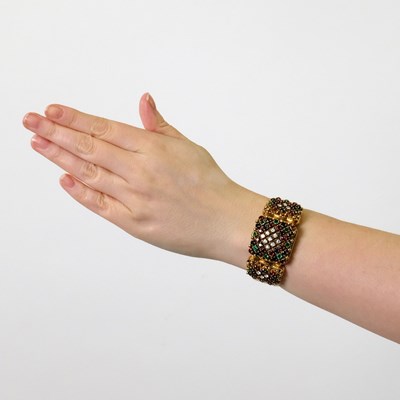 Lot 94 - Rolex Gold, Gem-Set and Diamond Bracelet-Watch