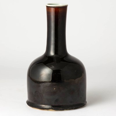 Lot 654 - A Chinese Black Glazed Porcelain Mallet Vase