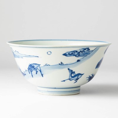 Lot 563 - A Chinese Blue and White Porcelain Bowl