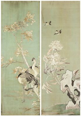 Lot 504a - A Pair of Framed Chinese Embroidered Panels