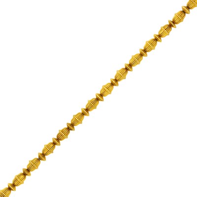 Lot 3 - Ilias Lalaounis Ribbed Gold Bead Bracelet