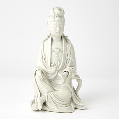 Lot 587 - A Chinese Dehua Porcelain Guanyin