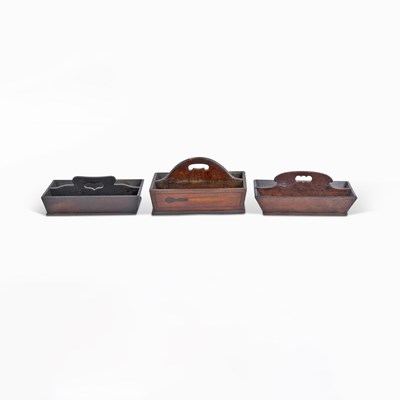 Lot 39 - Three Walnut Cutlery Trays