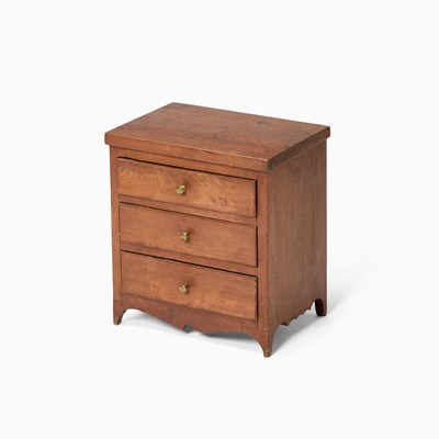 Lot 444 - Federal Cherry Miniature Chest of Drawers