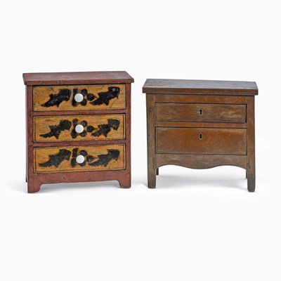 Lot 45 - Two Miniature Wooden Chests of Drawers