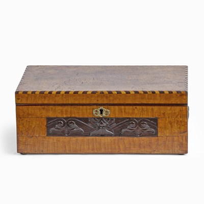 Lot 60 - Inlaid Burl and Figured Maple Jewelry Box