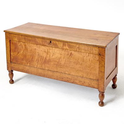 Lot 465 - Classical Figured Maple Blanket Chest