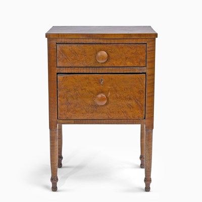 Lot 62 - Federal Figured Maple Two-Drawer Stand