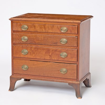 Lot 437 - Federal Walnut Diminutive Chest of Drawers