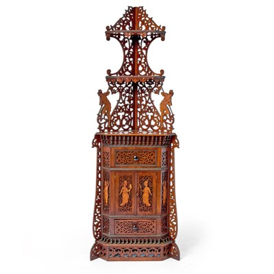 Lot 509 - Victorian Carved Walnut Corner Etagere