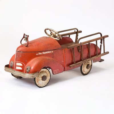 Lot 502 - Garton Toy Company Painted Tin Fire Department Pedal Car