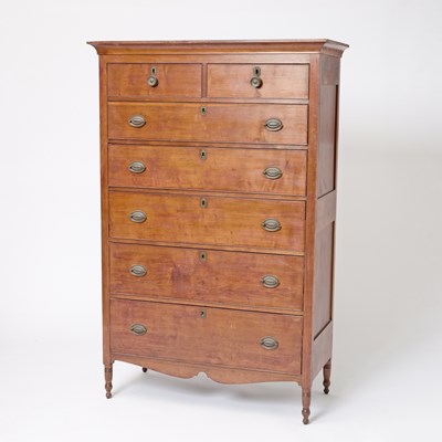 Lot 392 - Federal Cherry Tall Chest of Drawers