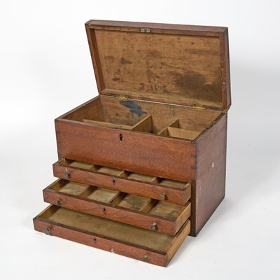 Lot 523 - Diminutive Walnut Work Box