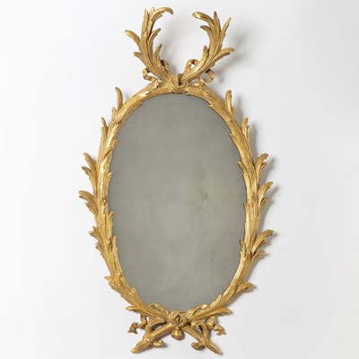 Lot 717 - George III Giltwood Oval Mirror