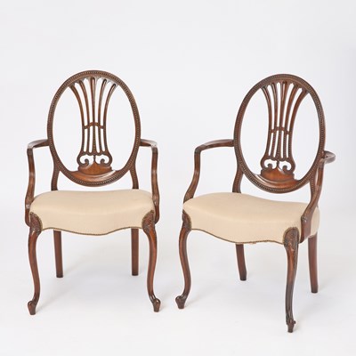 Lot 735 - Pair of George III Style Mahogany Armchairs