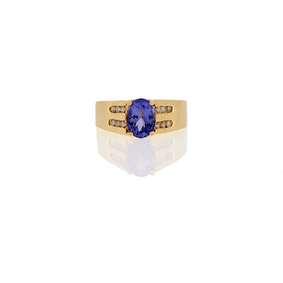 Lot 1202 - LeVian Gold, Tanzanite and Diamond Ring