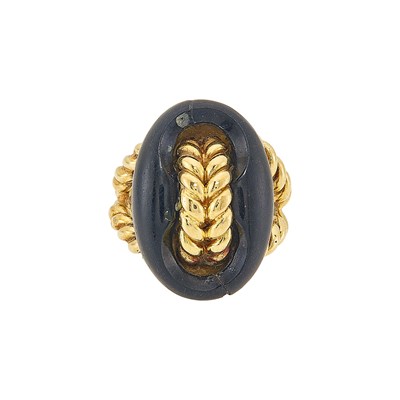 Lot 1199 - Gold and Ebony Nautical Ring