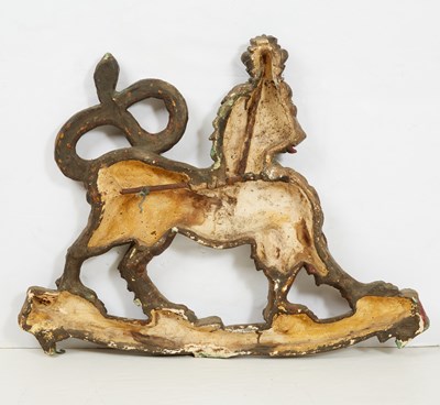 Lot 198 - Painted and Parcel Gilt Lion Wall Plaque