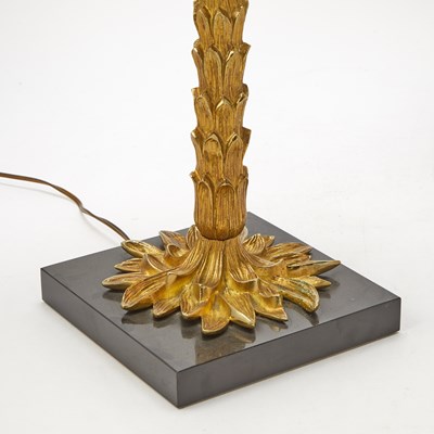Lot 186 - Pair of Maison Charles Gilt-Metal "Palme" Table Lamps with Gilt-Metal Shades