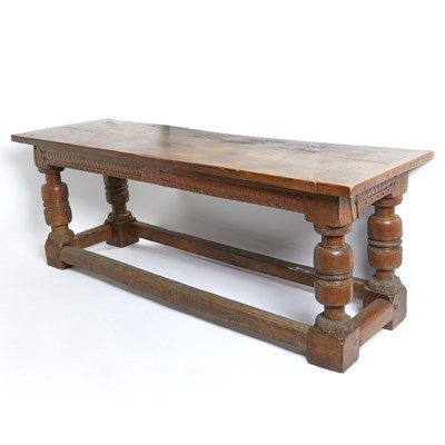 Lot 691 - English Joined Oak and Elm Long Table