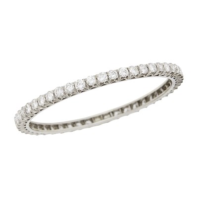 Lot 190 - Platinum and Diamond Bangle Bracelet