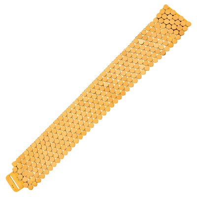 Lot 14 - Van Cleef & Arpels Wide Gold Bracelet, France