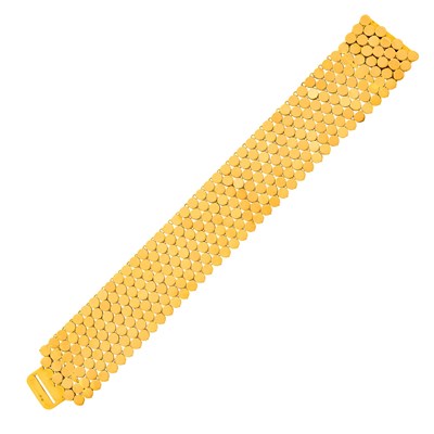 Lot 14 - Van Cleef & Arpels Wide Gold Bracelet, France