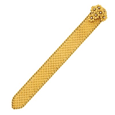 Lot 73 - Gold and Diamond Slide Bracelet, France