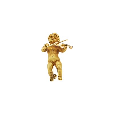 Lot 1027 - Gold Putti Pin