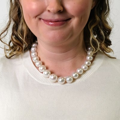 Lot 126 - South Sea Cultured Pearl Necklace with White Gold and Diamond Ball Clasp