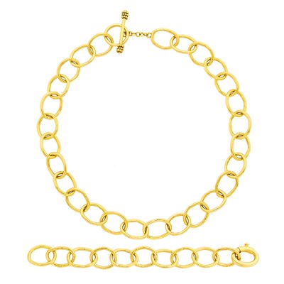 Lot 143 - Gold Link Toggle Necklace/Bracelet Combination