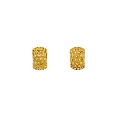 Lot 1208 - Pair of High Karat Gold Huggie Earrings