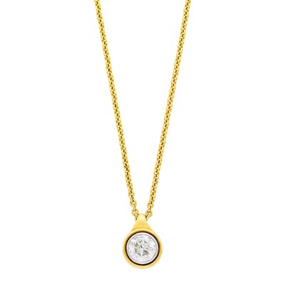 Lot 46 - Gold, Platinum and Diamond Pendant with Chain Necklace