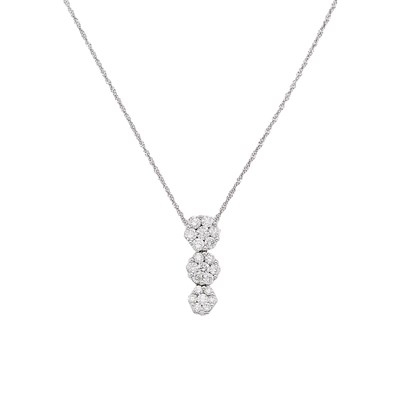 Lot 1072 - White Gold and Diamond Pendant with Chain Necklace