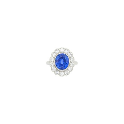 Lot 127 - Platinum, Sapphire and Diamond Ring