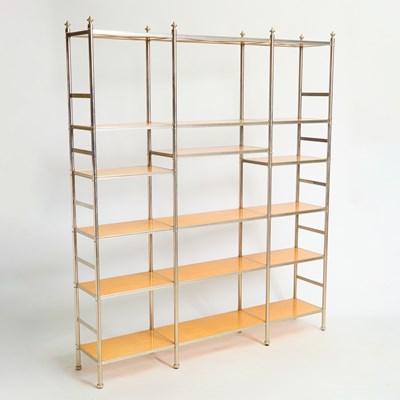 Lot 378 - Billy Baldwin Style Metal and Glass Etagere